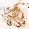 Kristall rosa Oktopus & Perlen - Schlüsselanhänger