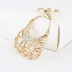Crystal handbag with D letter - keychainSleutelhangers