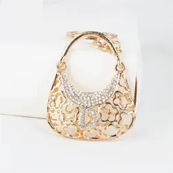 Crystal handbag with D letter - keychainSleutelhangers