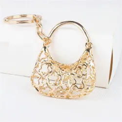 Crystal handbag with D letter - keychainSleutelhangers