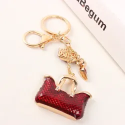 Two crystal red bags & high-heeled shoe - keychainSleutelhangers