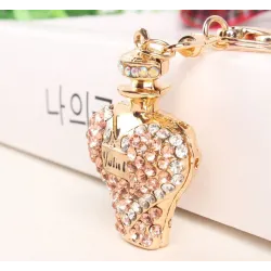 Gold crystal perfume bottle - keychainSleutelhangers