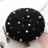 Elegant wool beret with pearls - hatHats & Caps