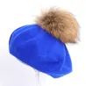 Elegant beret with fur pom-pomPetten & Hoeden