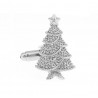 Cufflinks with a silver Christmas tree