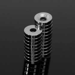 N50 Neodymium magneet - verzonken met 4 mm gat - 12 * 3 mm - 20 stuksN50