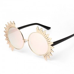 Vintage runde Sonnenbrille mit Nieten - UV 400