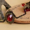 Gothic style lace bracelet with red rose & adjustable ringArmbanden