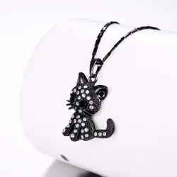 Crystal kitten - elegant necklaceHalskettingen