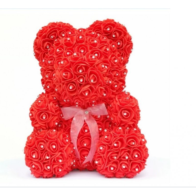 Rose bear - bear made of infinity roses with diamonds - 25 cm - 35 cmValentijnsdag