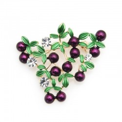 Purple cranberry - crystal brooch