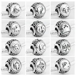 925 sterling silver - 12 constellation zodiac - beads for braceletArmbanden