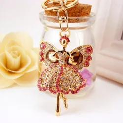 Crystal angel with wings - keyringKeyrings