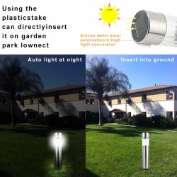 Stainless steel LED solar garden lamp - waterproof stickTuin