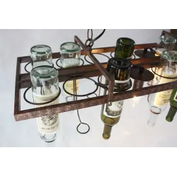 Vintage - hanging bottles holder - iron ceiling lamp - E27 LEDVerlichting