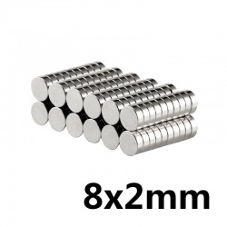 N35 8 * 2 mm neodymium magnet - strong disc 50 pieces