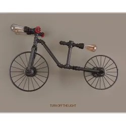 Bicycle & water pipe - vintage LED Edison light - wall lampWandlampen