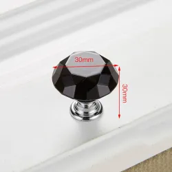 Furniture handles with screws - crystal knobs - 30mm - 5 piecesFurniture