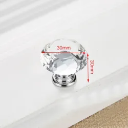 Furniture handles with screws - crystal knobs - 30mm - 5 piecesFurniture